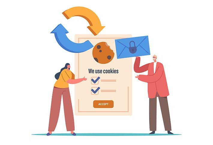 Cookie同意バナーのイラストイメージ
