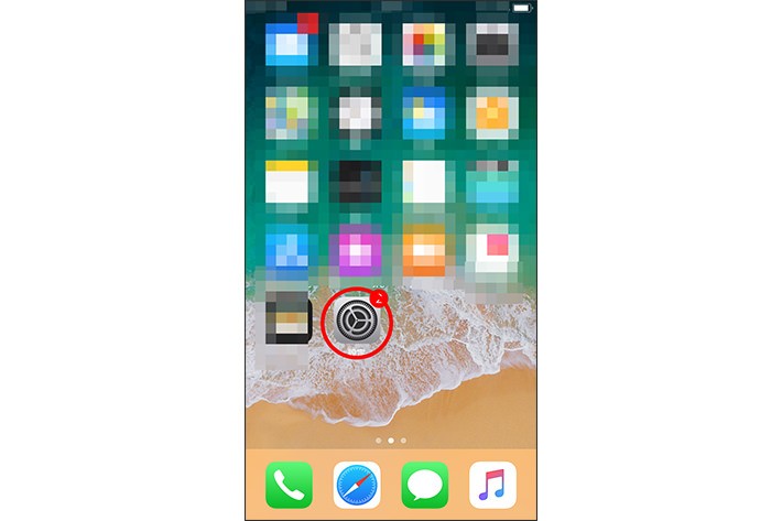 iPhoneの「設定」のアイコンが表示されている画面
