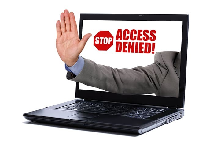 パソコンでの不要なアクセスを拒否するイメージ