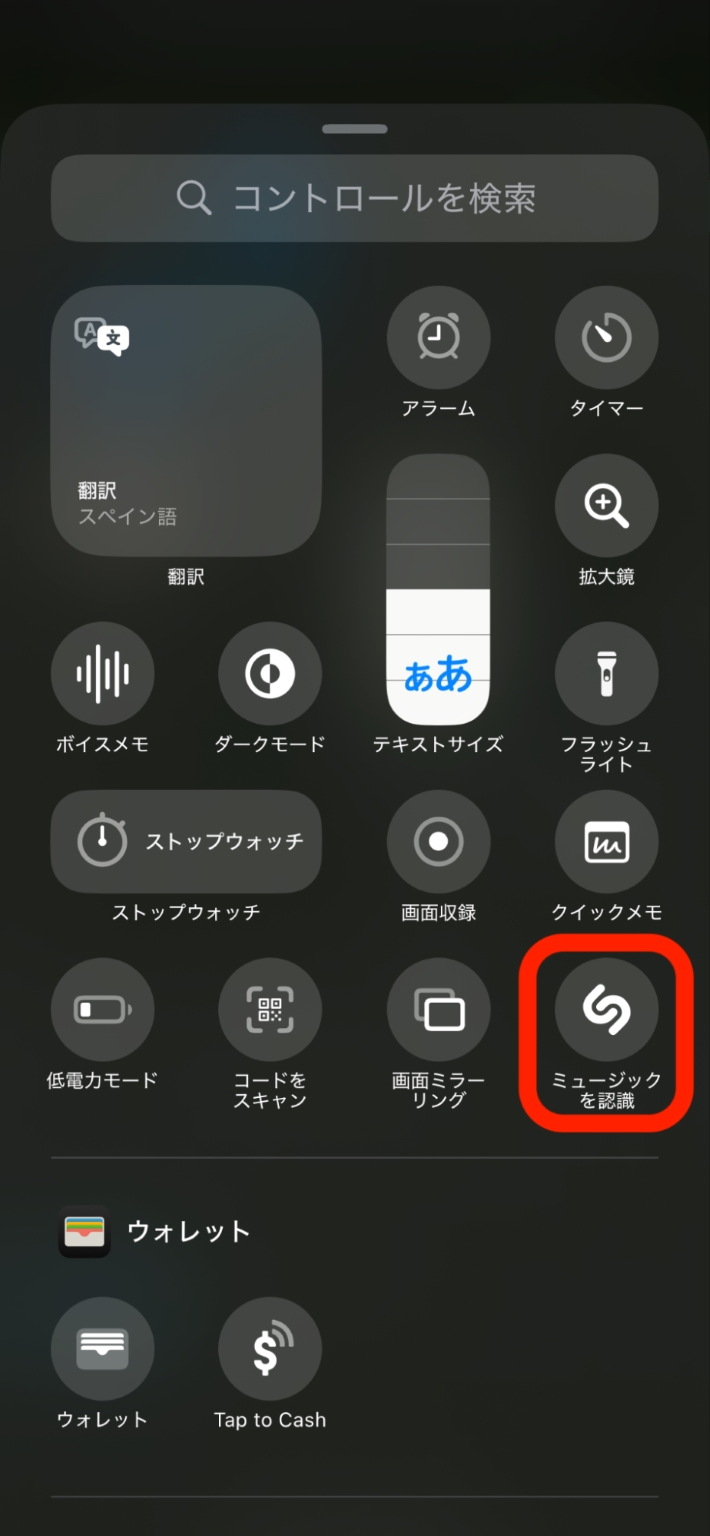 iOS 18のコントロールセンター画面1